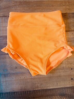 Tiger Friday Girls' Medium Ruffle High-Waist Orange Dance Bottom